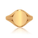 An antique 9ct rose gold oval signet ring. Hallmarked London 1916.