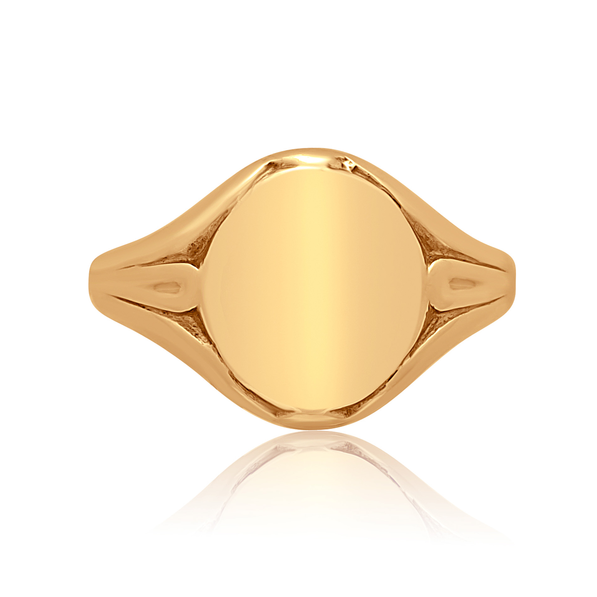 An antique 9ct rose gold oval signet ring. Hallmarked London 1916.