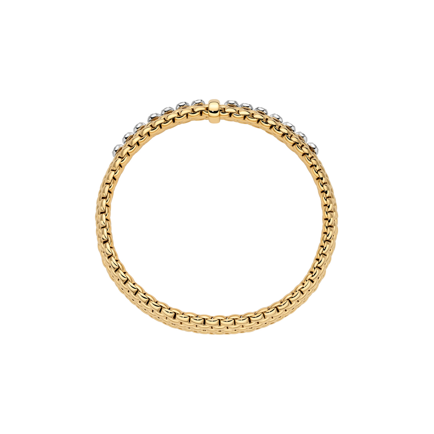 FOPE, Panorama Collection, 18ct Yellow & White Gold Diamond Flex'It Bracelet: 0.26 carat An 18ct yellow and white gold diamond set two tone Flex'It bracelet belonging to the FOPE Panorama collection.