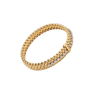 An 18ct yellow and white gold diamond set two tone Flex'It bracelet belonging to the FOPE Panorama collection.