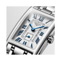 Longines, DolceVita Silver Roman Dial, Quartz Women's Watch Longines, DolceVita with a 20.80mm stainless steel case and bracelet strap featuring a small seconds hand on a silver "flinqué" dial.