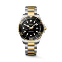 Longines, HydroConquest with a 42mm stainless steel and yellow gold PVD coated case and bracelet strap featuring a date function and a black dial and bezel.