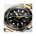 Longines, HydroConquest with a 42mm stainless steel and yellow gold PVD coated case and bracelet strap featuring a date function and a black dial and bezel.