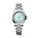 Longines, Conquest Mint Blue, Quartz Women's Watch Longines, Conquest with a 30mm stainless steel case and bracelet strap featuring a date function with a mint blue sandblasted dial.