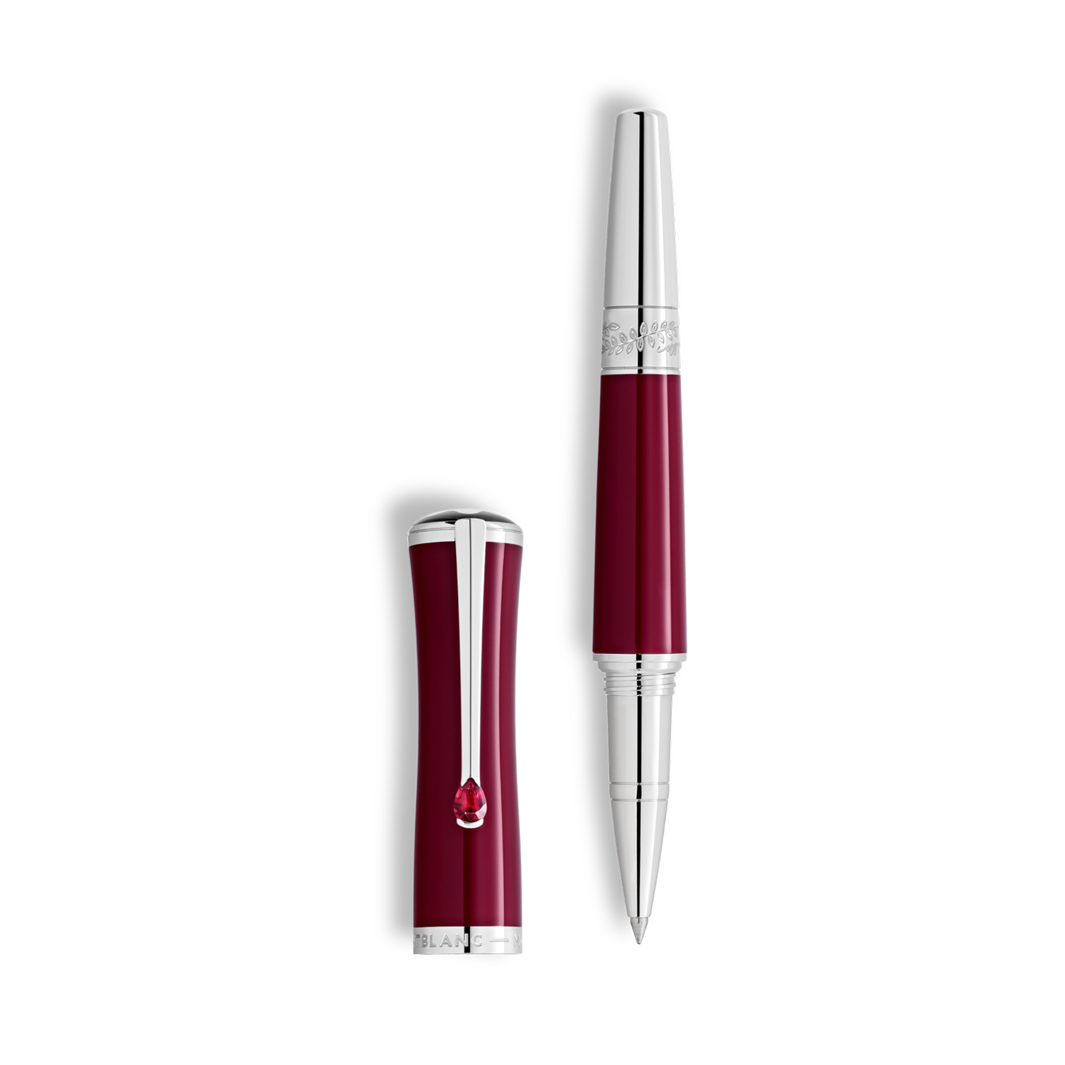 Montblanc, Muses Maria Callas Ruby Special Edition Rollerball A Montblanc, Muses Maria Callas Special Edition Rollerball pen crafted in ruby-coloured precious resin featuring a platinum coated clip.