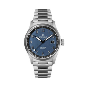 Bremont, Altitude with a 39mm stainless steel case and bracelet strap featuring a date function and a blue dial.