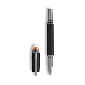 A Montblanc, Starwalker Extreme fountain pen crafted in black precious resin with the “Extreme” pattern featuring ruthenium coated fittings and a solid Au 585 gold nib with ruthenium coating.