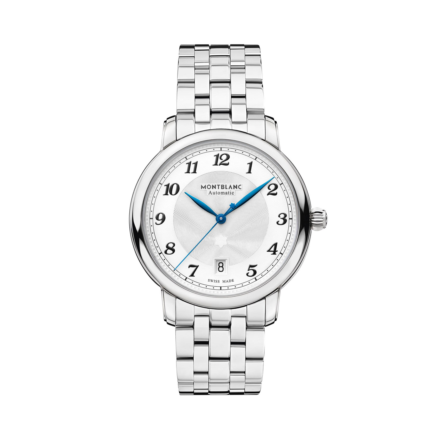 Montblanc, Star Legacy with a 39mm stainless steel case and bracelet strap featuring a date function and a silver dial.