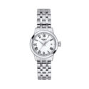 Tissot, Classic Dream with a 28mm stainless steel case and bracelet strap featuring a date function and a white dial.