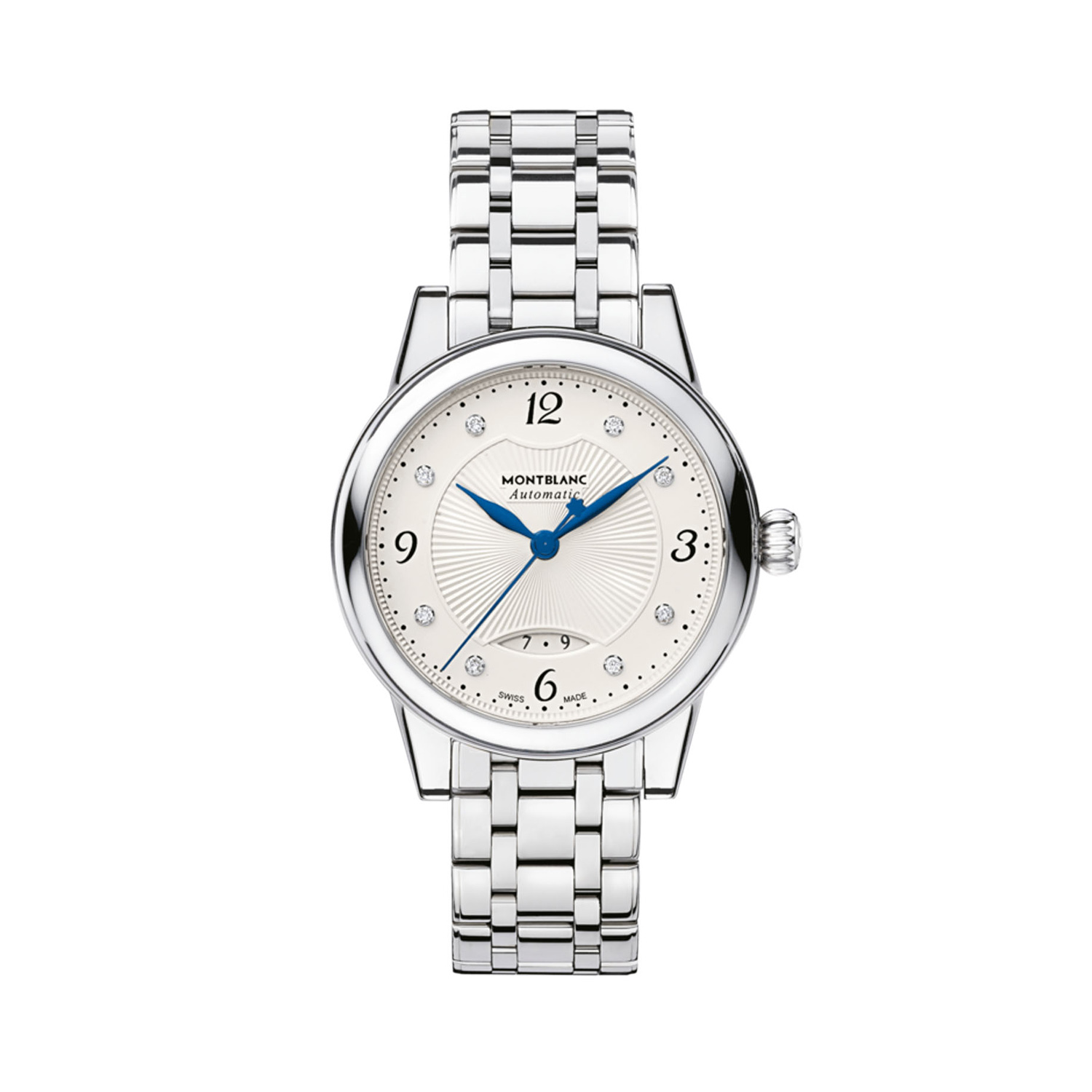 Montblanc, Bohème Diamond Dial 30mm, Automatic Women's Watch Montblanc, Bohème with a 30mm stainless steel case and bracelet strap featuring a date function and a white diamond set dial.