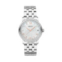 Montblanc, Tradition with a 32mm stainless steel case and a bracelet strap featuring a date function and a mother of pearl dial.