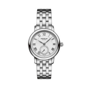 Montblanc, Star Legacy with a 32mm stainless steel case and bracelet strap featuring a small second hand and diamond set white dial.