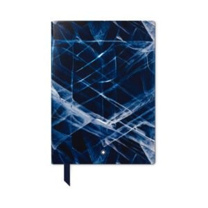 A Montblanc, Meisterstück Glacier medium blue #163 lined notebook crafted in leather with a cover inspired by ice crystal colors and reflections, with 120 sheets.