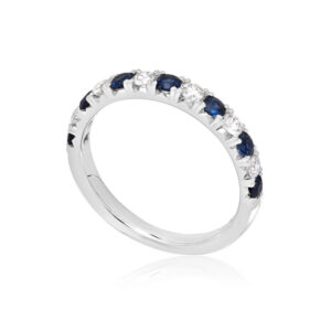Platinum 13-stone Sapphire and Diamond Eternity Ring