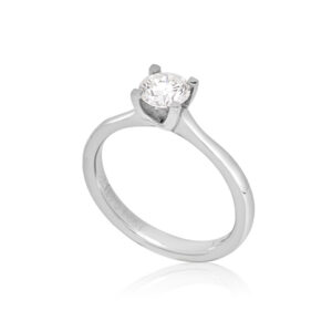 Platinum Round Brilliant Cut Diamond Solitare Ring