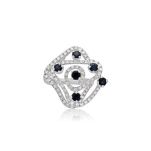18ct White Gold Sapphire & Diamond Fancy Ring