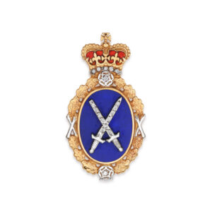 9ct Yellow Gold Enamel & Diamond Shrievalty Brooch