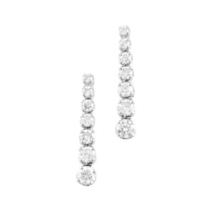 18ct White Gold Diamond Graduated Drop Earrings