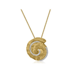 18ct Yellow Gold Diamond Flora Due Pendant