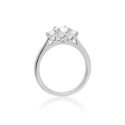 03-15-00104739 New platinum diamond three stone ring, facing forward and upright
