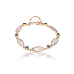 20th-Century 15ct Gold and Platinum, Aquamarine Bracelet