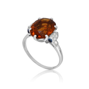 18ct White Gold Art Deco Citrine Ring
