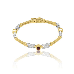 14ct Yellow Gold Ruby and Diamond Bracelet