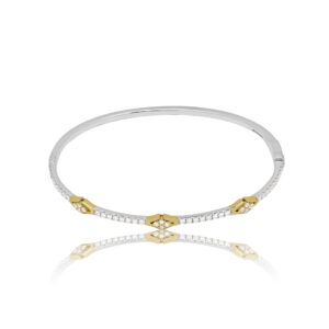 18ct White and Yellow Gold Fancy Diamond Bangle