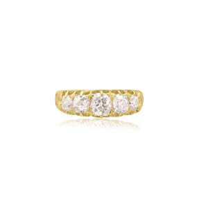 Yellow Gold Five Stone Diamond Bulge Claw Ring