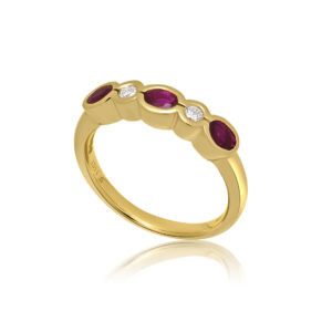 18ct Yellow Gold Ruby & Diamond Eternity Ring