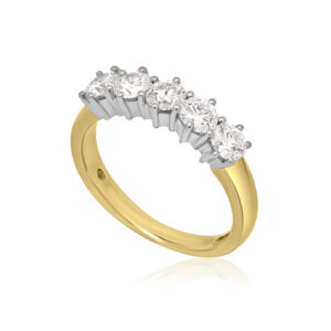 18ct Yellow Gold Half-Eternity Diamond Ring