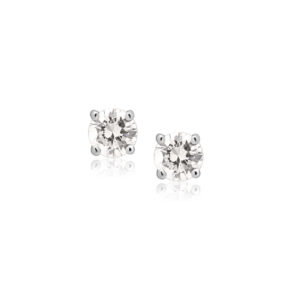 18ct White Gold Single Stone Diamond Stud Earrings