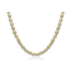 9ct Yellow & White Gold, 'U' Shape Link Necklace